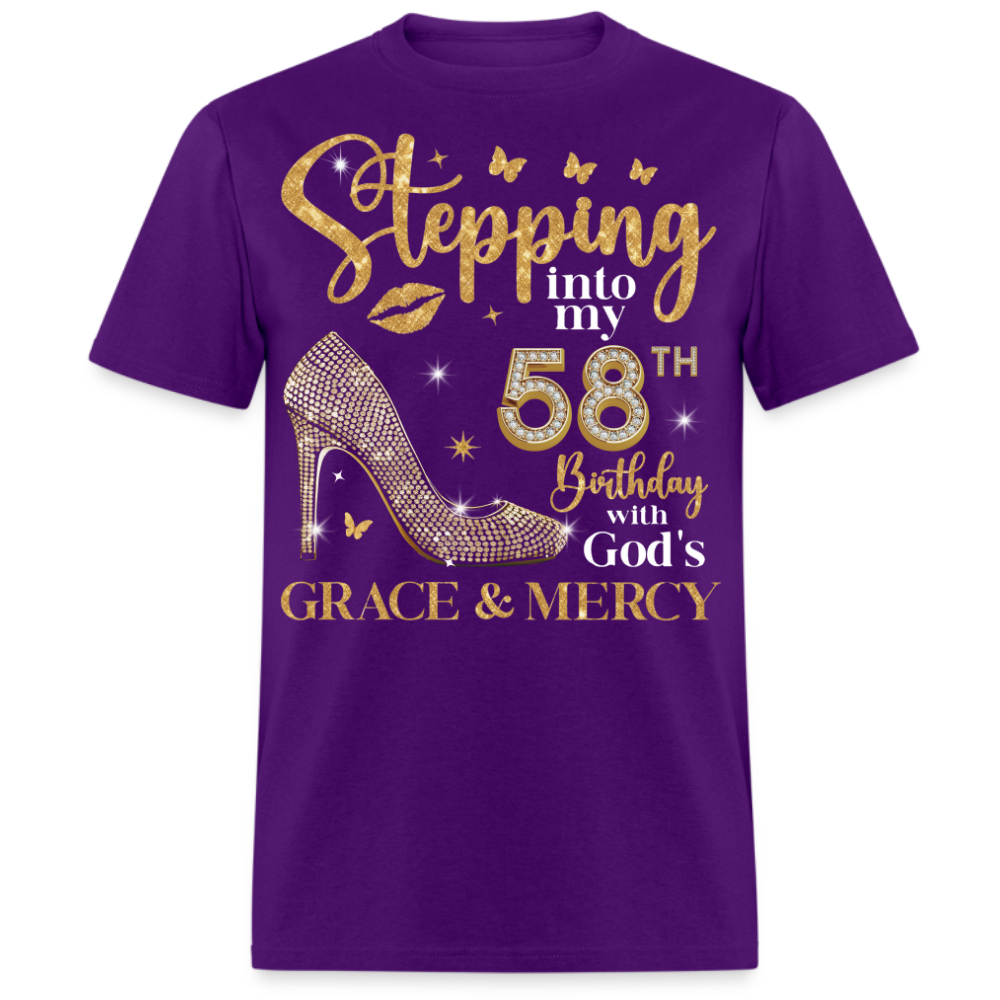 STEPPING INTO MY 58TH BIRTHDAY UNISEX SHIRT