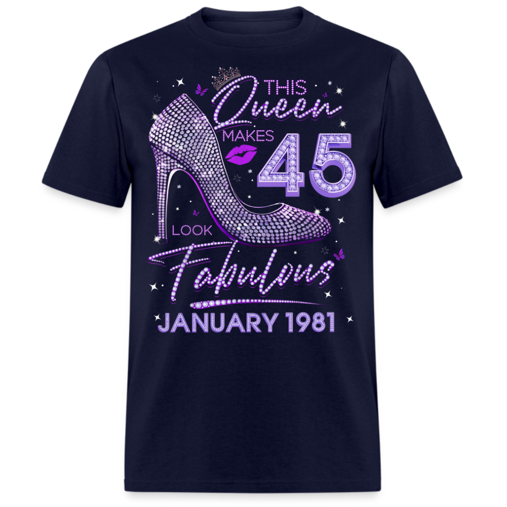 QUEEN 45 FABULOUS JANUARY 1981 UNISEX SHIRT