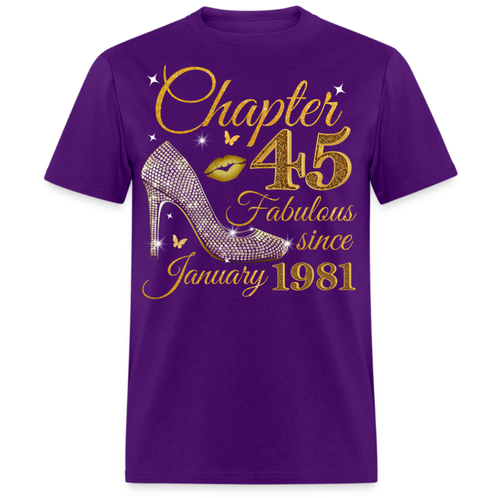 GOLDEN CHAPTER 45 FAB SINCE JANUARY 1981 UNISEX SHIRT