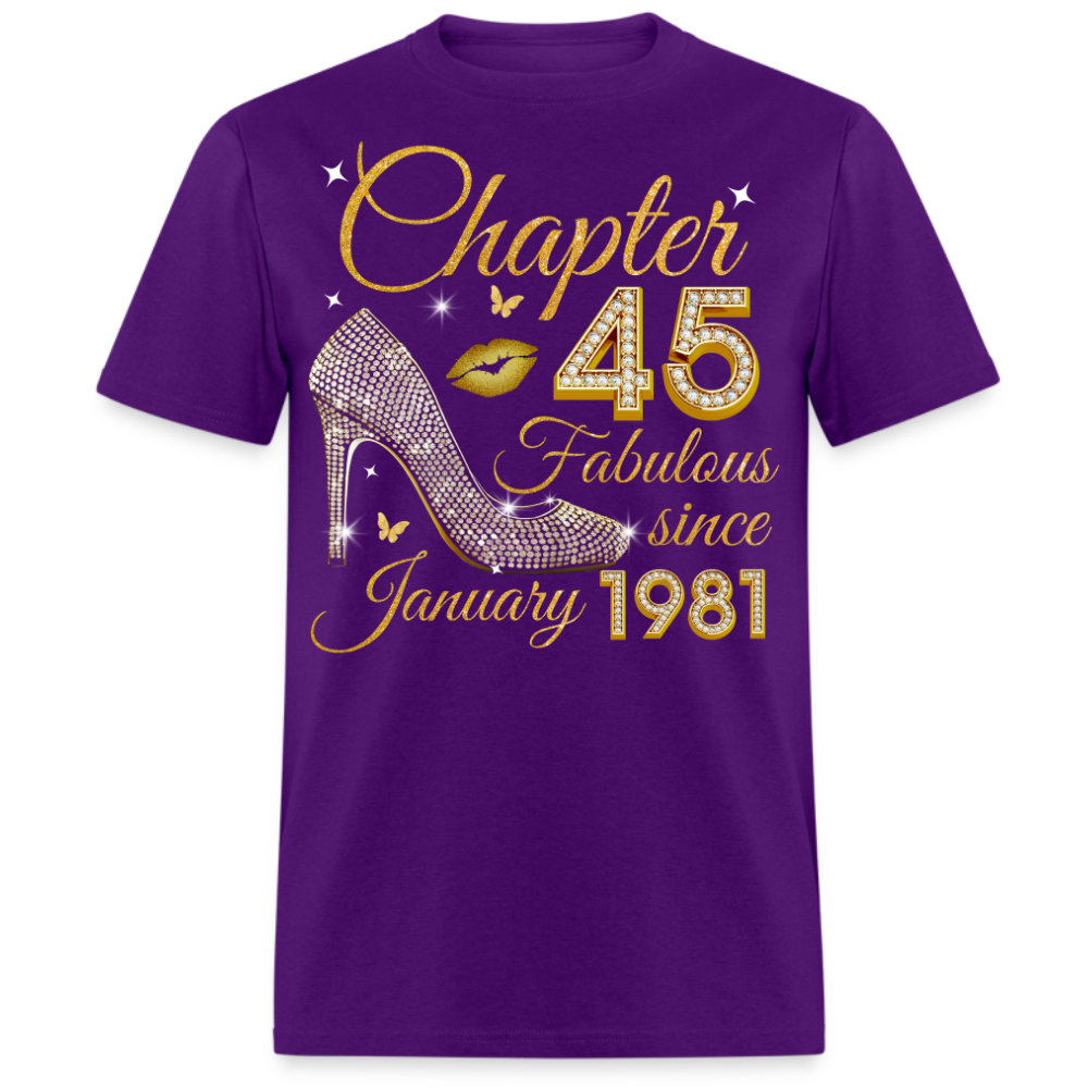 GOLDEN CHAPTER 45 FAB SINCE JANUARY 1981 UNISEX SHIRT