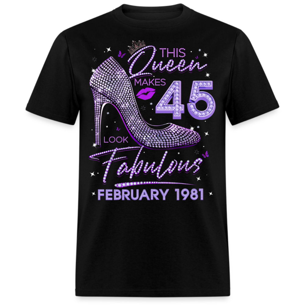 QUEEN 45 FABULOUS FEBRUARY 1981 UNISEX SHIRT