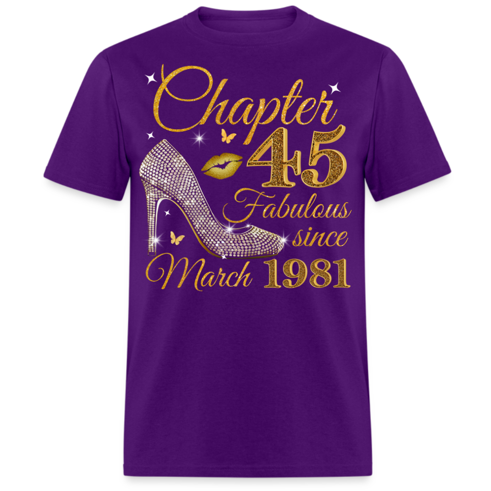GOLDEN CHAPTER 45 FAB SINCE MARCH 1981 UNISEX SHIRT