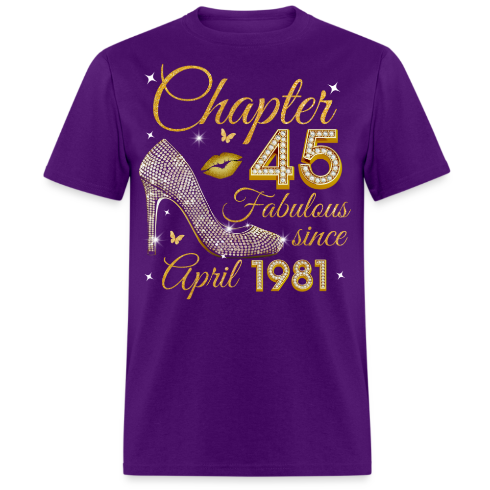 GOLDEN CHAPTER 45 FAB SINCE APRIL 1981 UNISEX SHIRT