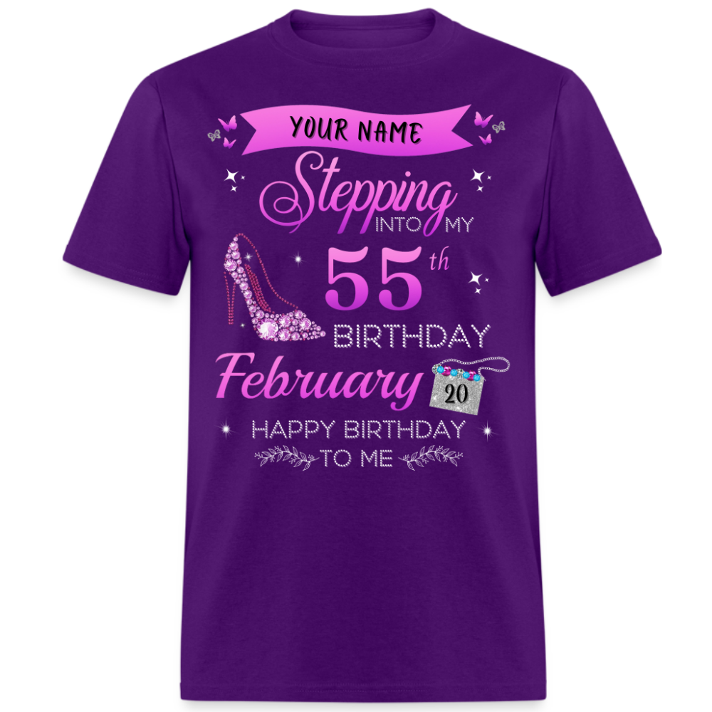 PERSONALIZABLE FEBRUARY STEPPING BIRTHDAY UNISEX SHIRT