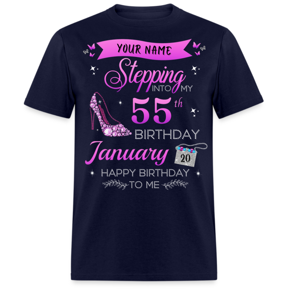 PERSONALIZABLE JANUARY STEPPING BIRTHDAY UNISEX SHIRT