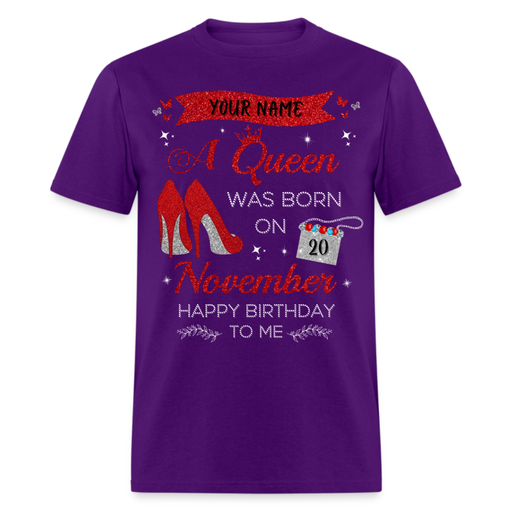 PERSONALIZABLE NOVEMBER BIRTHDAY UNISEX T-SHIRT