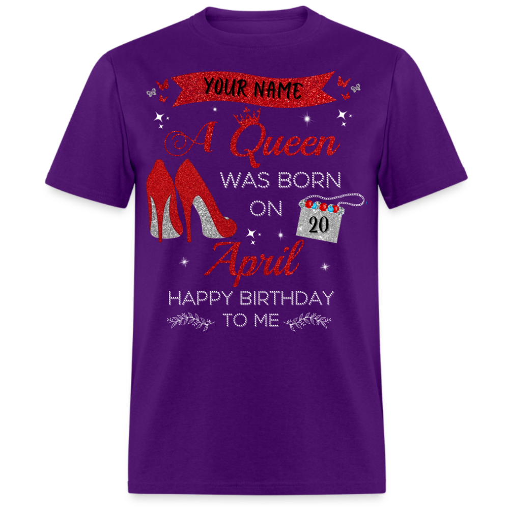 PERSONALIZABLE APRIL BIRTHDAY UNISEX T-SHIRT