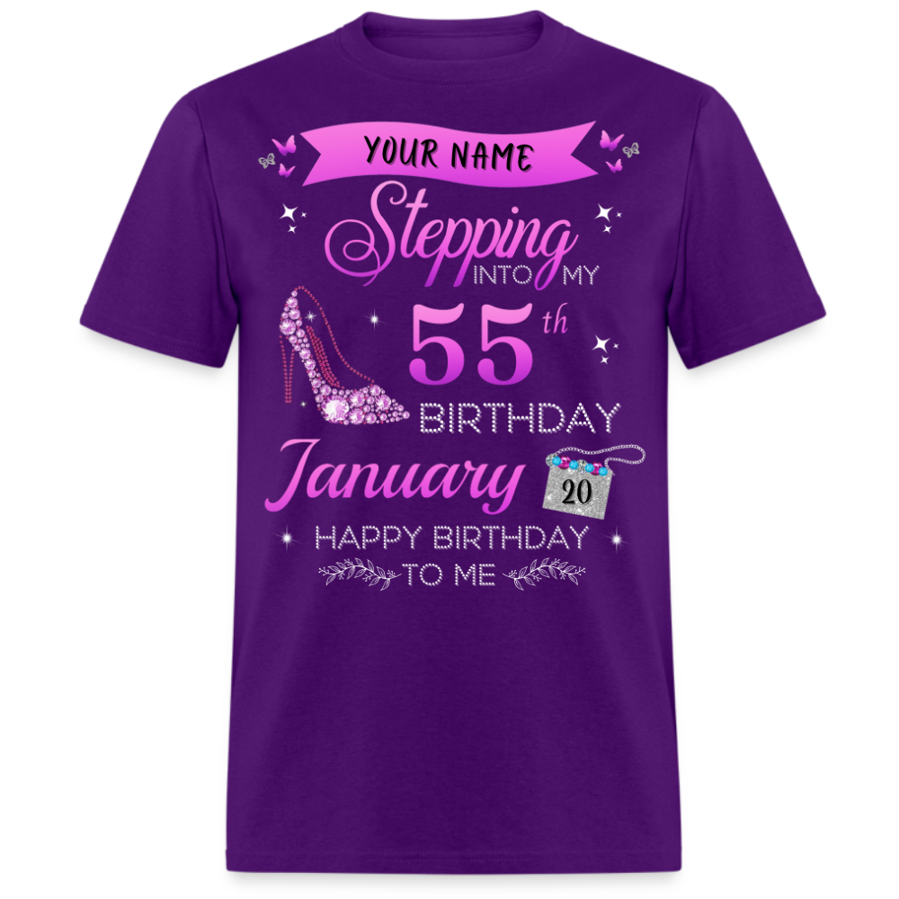 PERSONALIZABLE JANUARY STEPPING BIRTHDAY UNISEX SHIRT