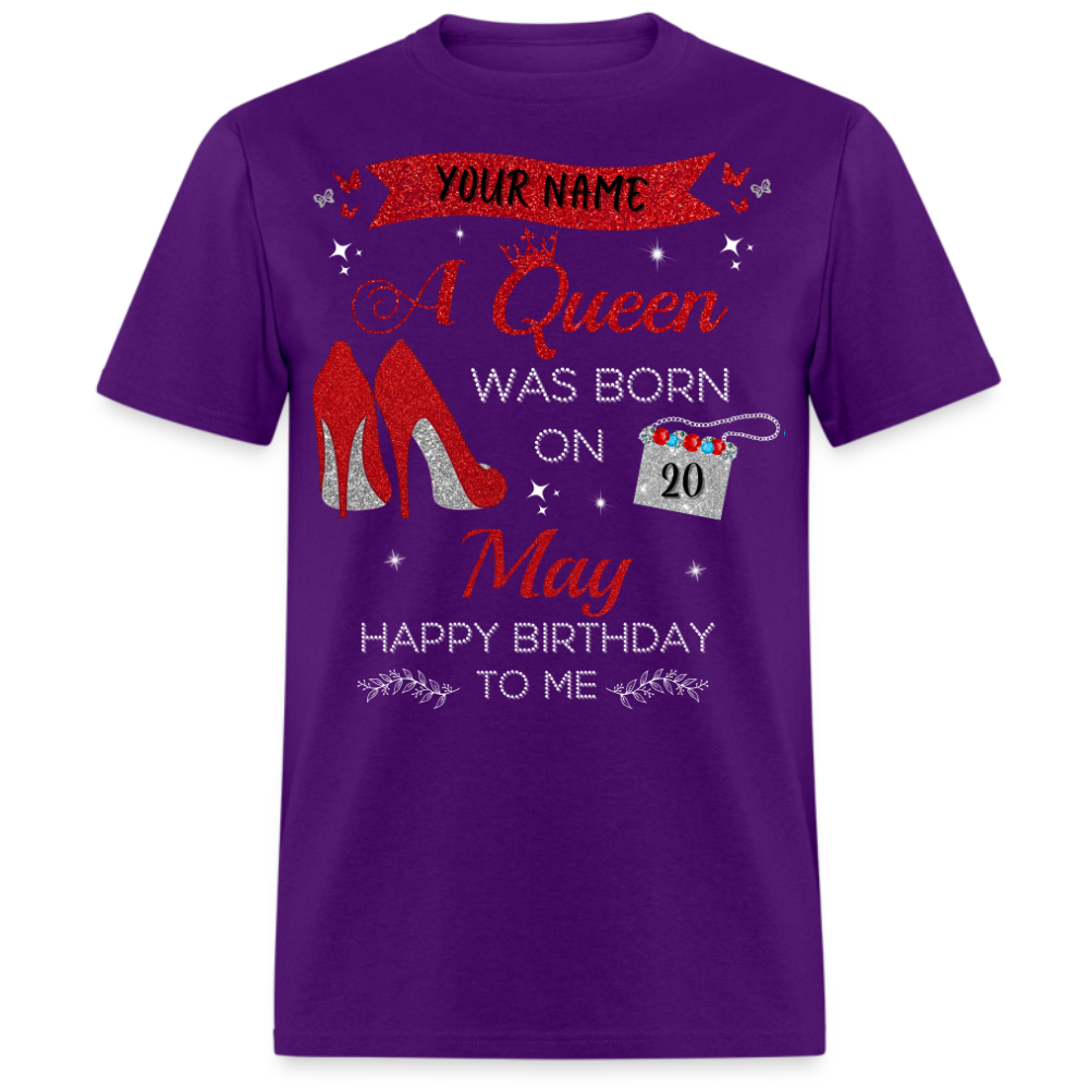 PERSONALIZABLE MAY BIRTHDAY UNISEX T-SHIRT
