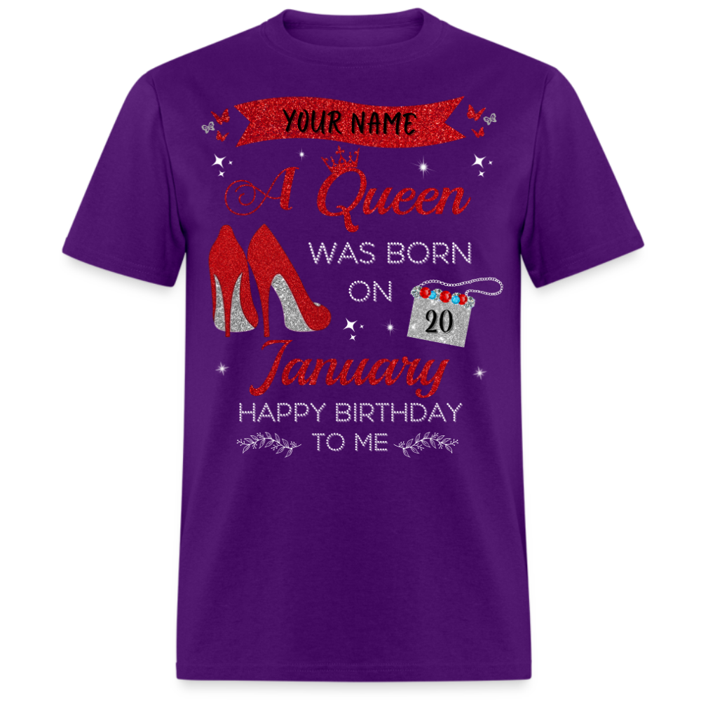 PERSONALIZABLE JANUARY BIRTHDAY UNISEX T-SHIRT