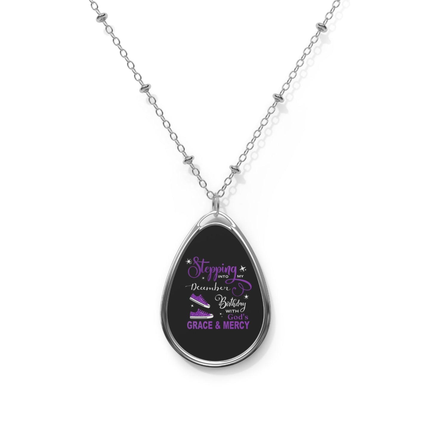 DECEMBER GRACE & MERCY OVAL NECKLACE