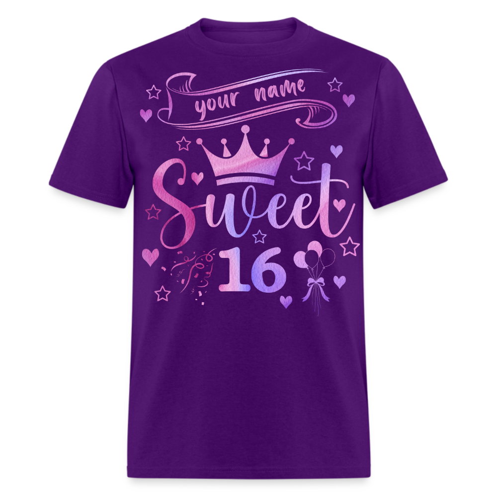PERSONALIZABLE SWEET 16 UNISEX SHIRT