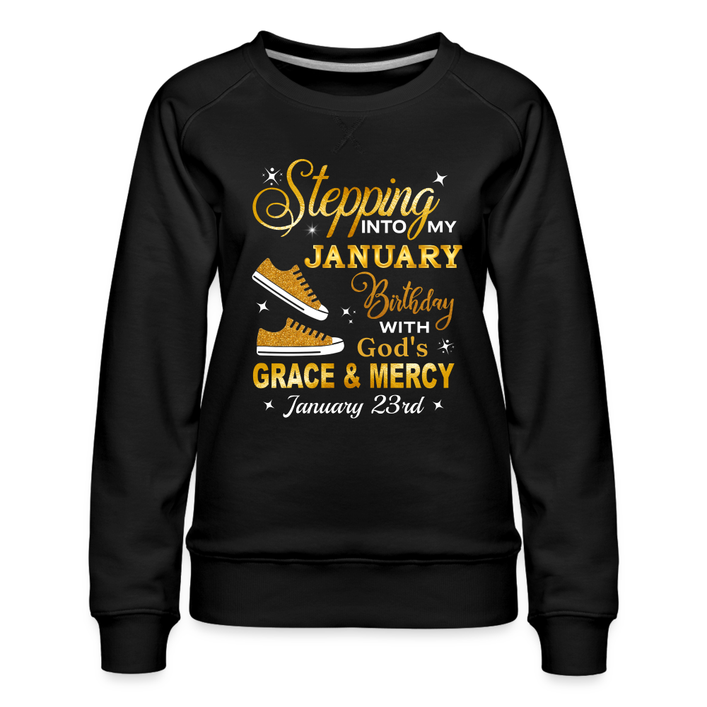 23RD JANUARY GOD'S GRACE WOMEN'S SWEATSHIRT - black