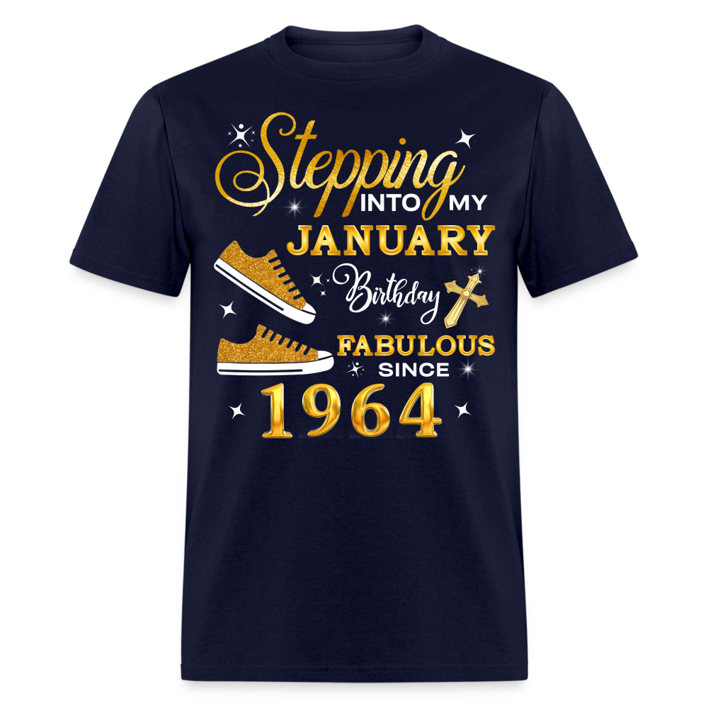 JANUARY BIRTHDAY FAB SINCE 1964 UNISEX SHIRT - navy