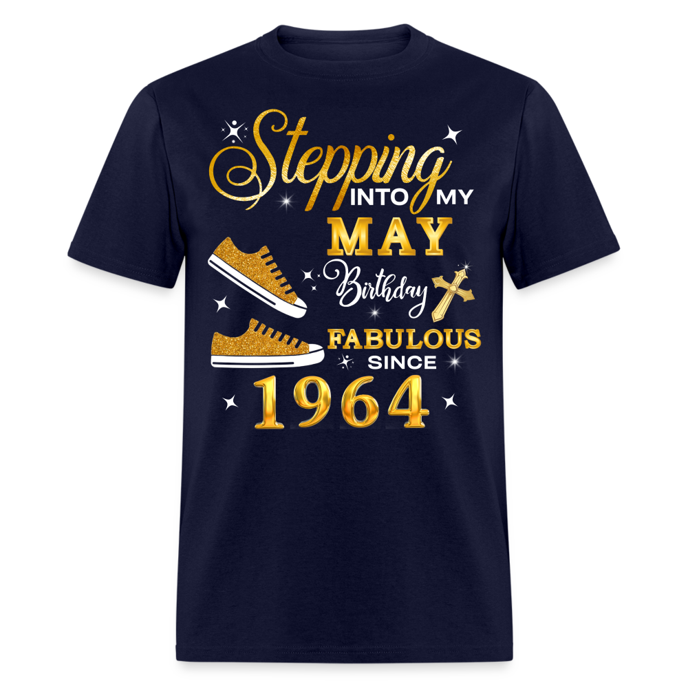 MAY BIRTHDAY FAB SINCE 1964 UNISEX SHIRT - navy