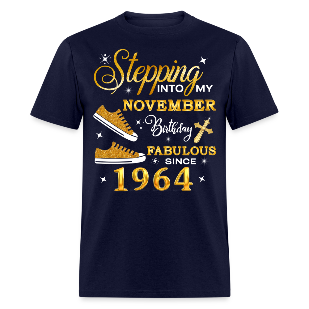 NOVEMBER BIRTHDAY FAB SINCE 1964 UNISEX SHIRT - navy