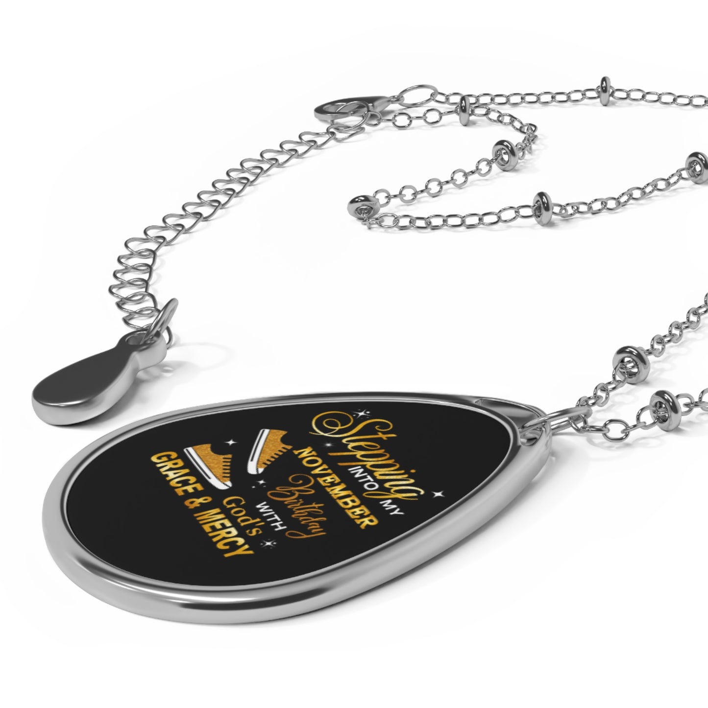 NOVEMBER GOD'S GRACE & MERCY OVAL NECKLACE