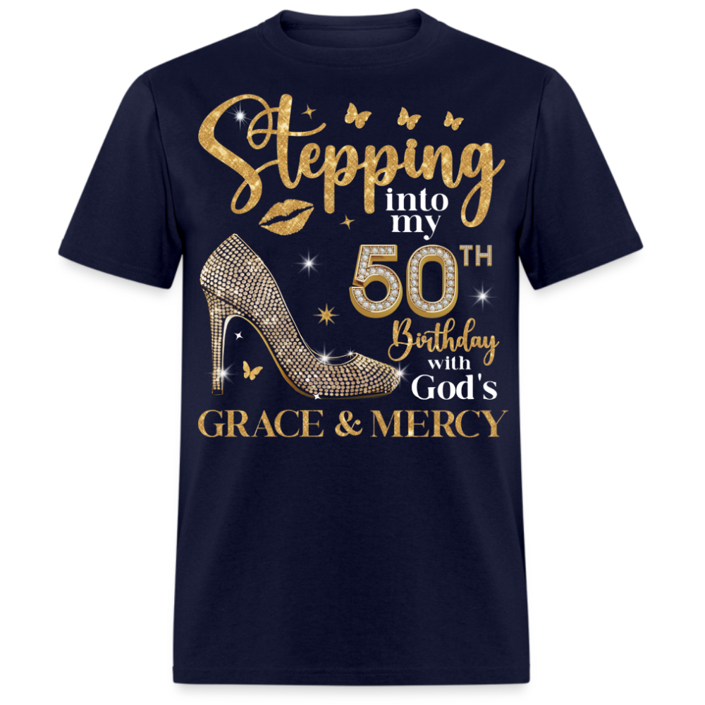 STEPPING INTO MY 50TH BIRTHDAY UNISEX SHIRT