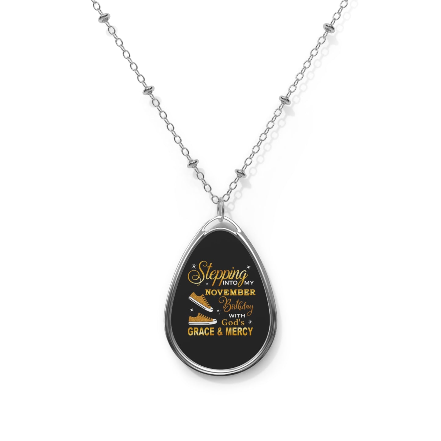 NOVEMBER GOD'S GRACE & MERCY OVAL NECKLACE