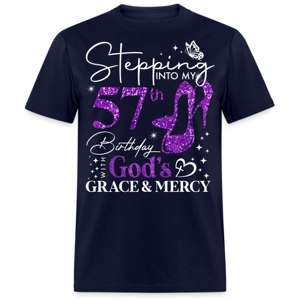 STEPPING INTO MY 57TH BIRTHDAY WITH GOD'S GRACE UNISEX SHIRT