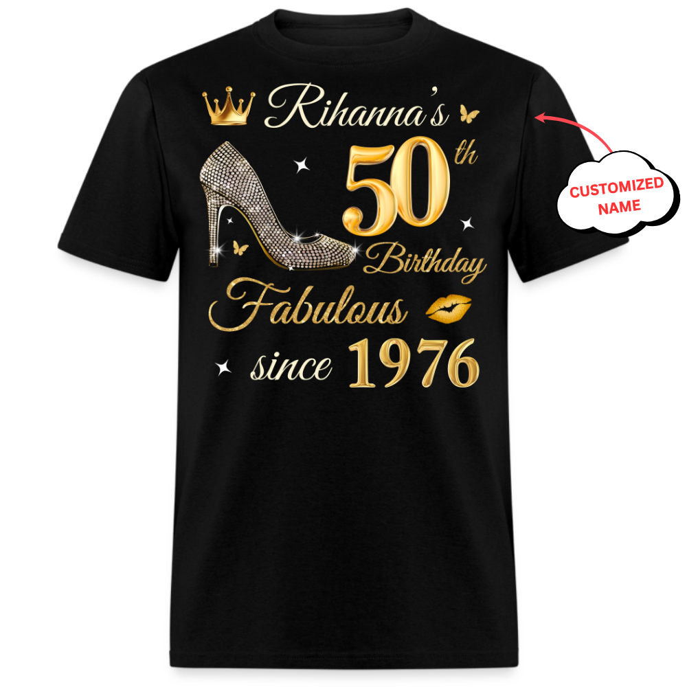 PERSONALIZED-5OTH BIRTHDAY FAB SINCE 1976 UNISEX SHIRT