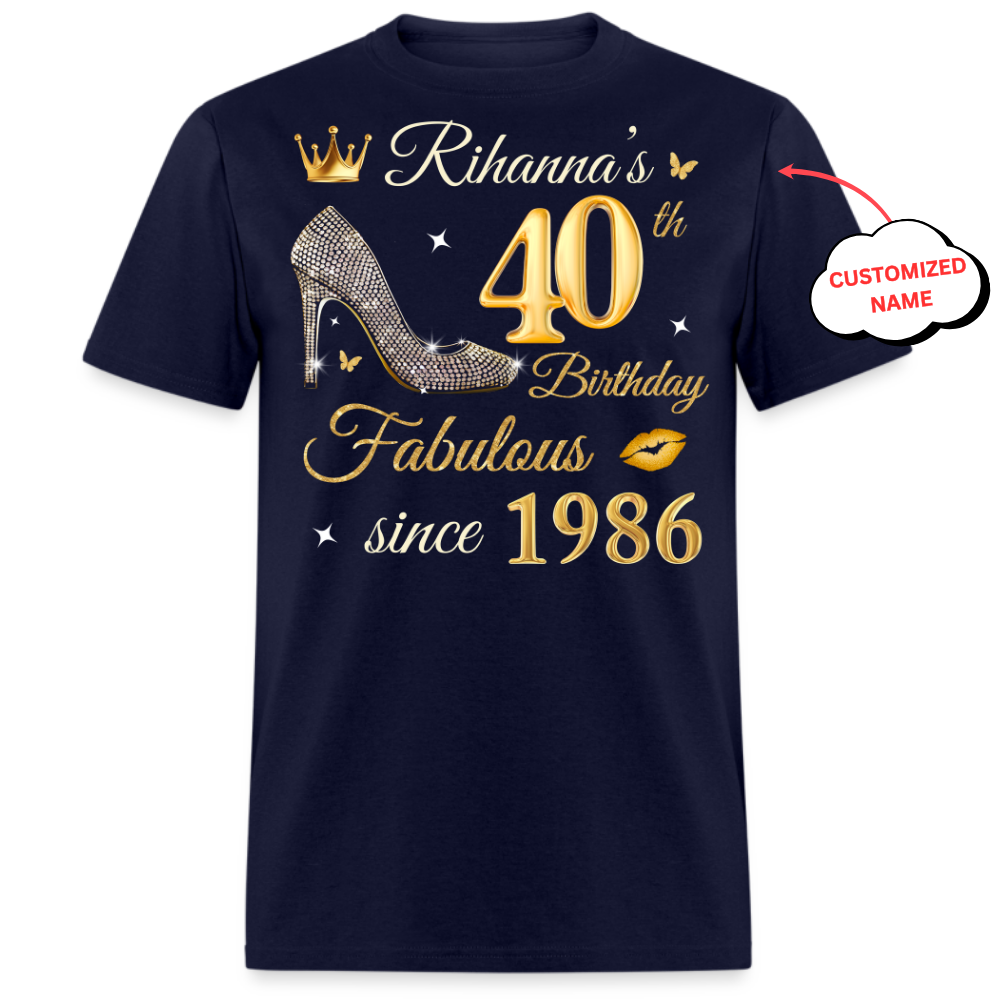 PERSONALIZED-4OTH BIRTHDAY FAB SINCE 1986 UNISEX SHIRT