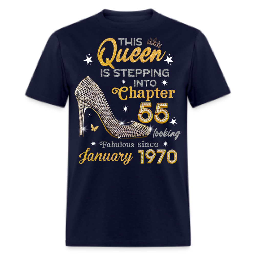 GOLDEN QUEEN STEPPING INTO CHAPTER 55 JANUARY 1970 UNISEX SHIRT