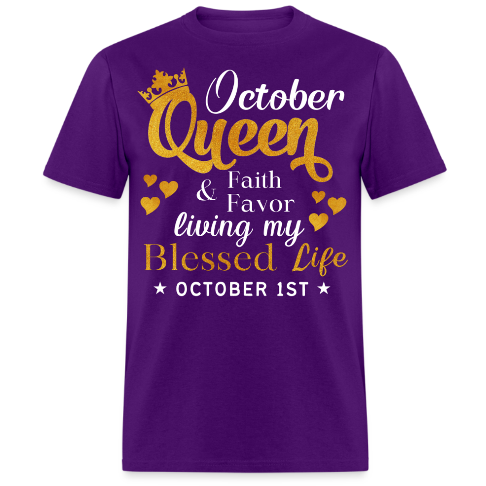 1ST OCTOBER QUEEN FAITH AND FAVOR UNISEX SHIRT