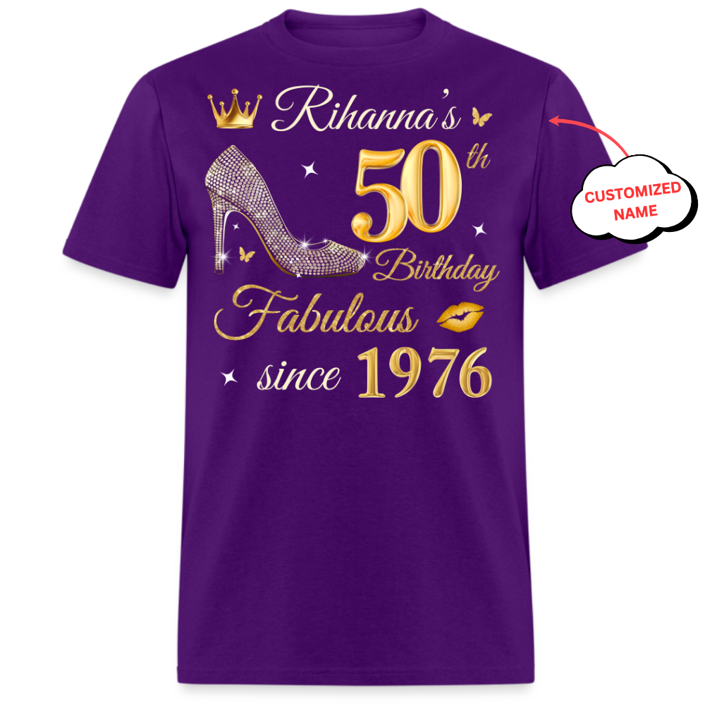 PERSONALIZED-5OTH BIRTHDAY FAB SINCE 1976 UNISEX SHIRT
