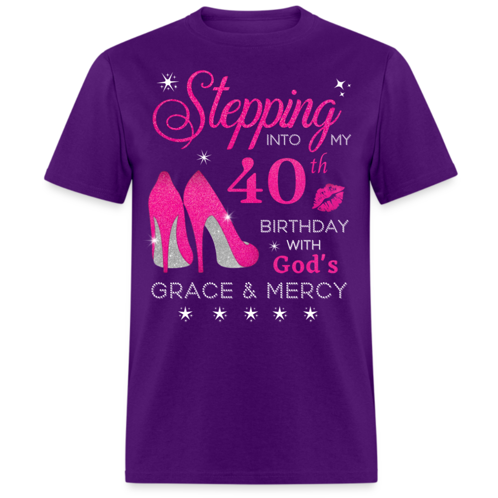 40TH BIRTHDAY WITH GOD'S GRACE & MERCY SHIRT