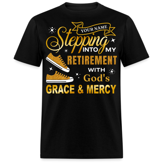 PERSONALIZABLE STEPPING INTO MY RETIREMENT UNISEX SHIRT