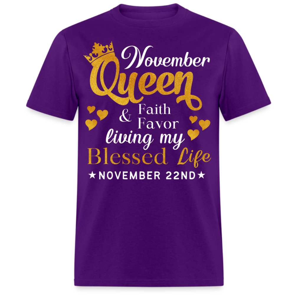 22ND NOVEMBER QUEEN FAITH AND FAVOR UNISEX SHIRT