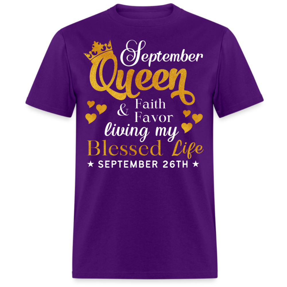 26TH SEPTEMBER QUEEN FAITH AND FAVOR UNISEX SHIRT