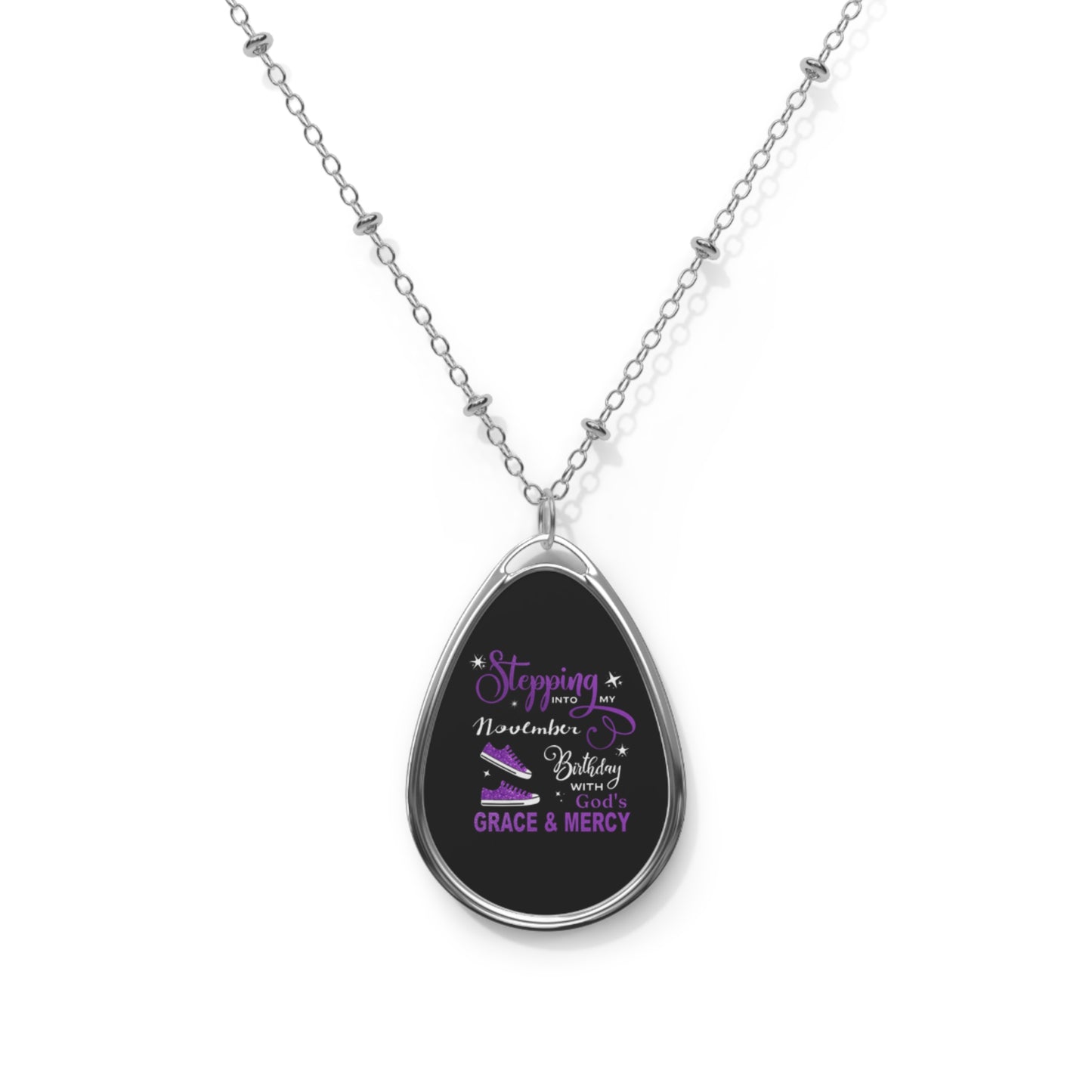 NOVEMBER GRACE & MERCY OVAL NECKLACE