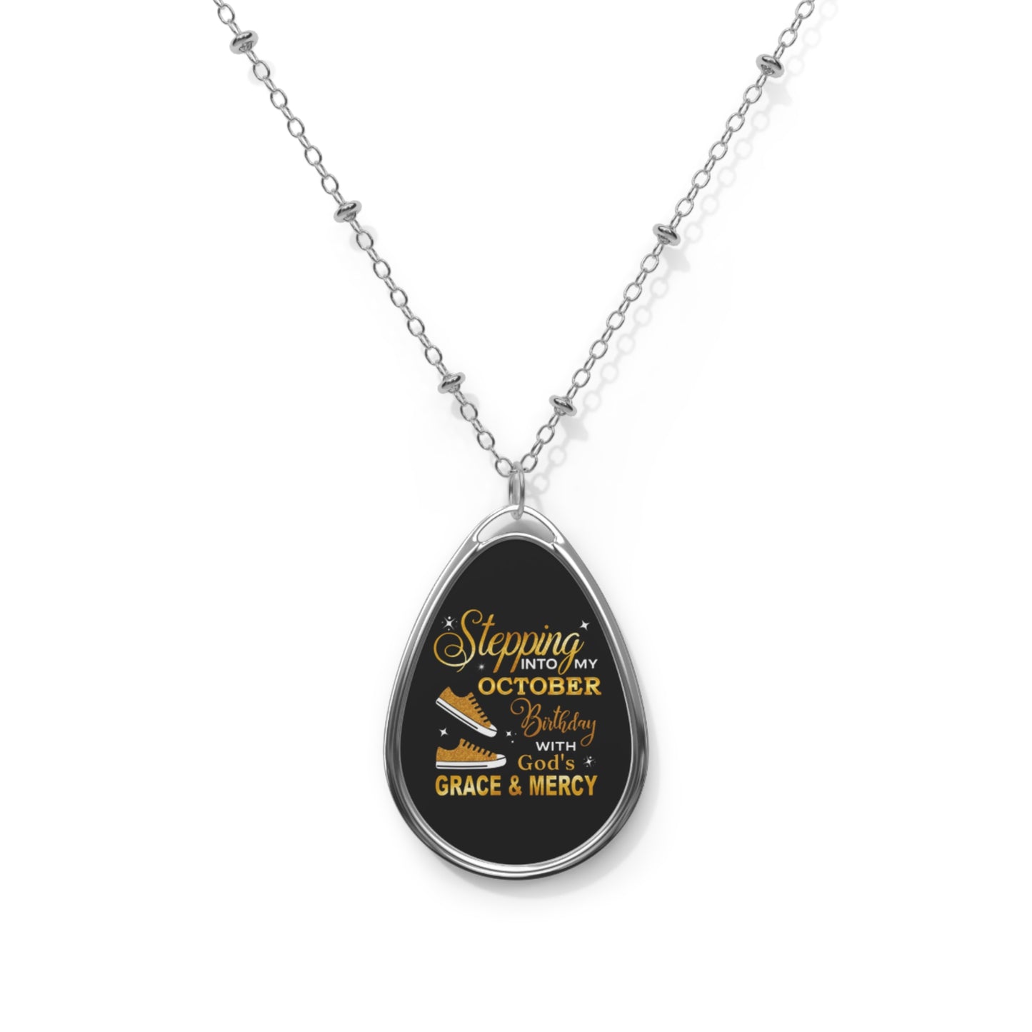 OCTOBER GOD'S GRACE & MERCY OVAL NECKLACE