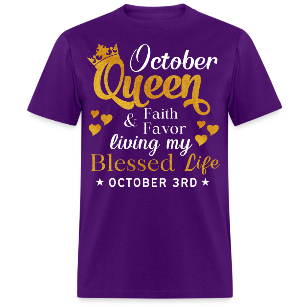 3RD OCTOBER QUEEN FAITH AND FAVOR UNISEX SHIRT