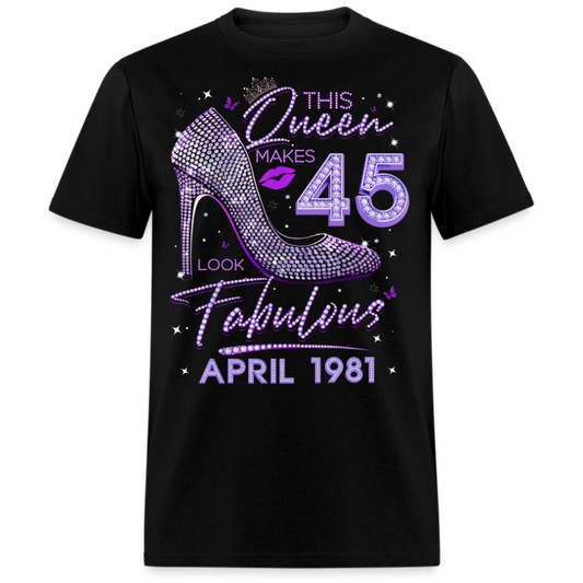 QUEEN 45 FABULOUS APRIL 1981 UNISEX SHIRT