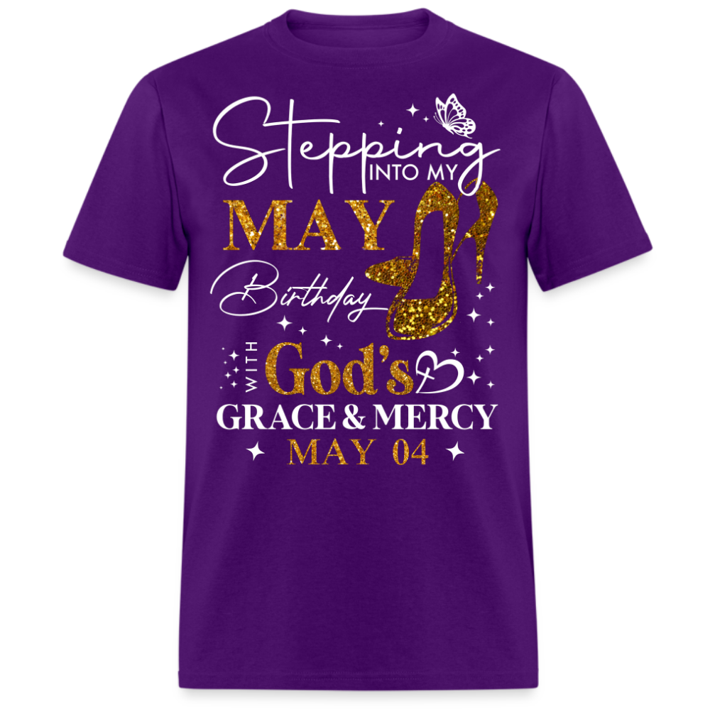 STEPPING INTO MY MAY 04 BIRTHDAY UNISEX SHIRT
