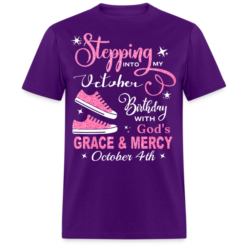 OCTOBER 4TH BIRTHDAY GOD'S GRACE AND MERCY UNISEX SHIRT