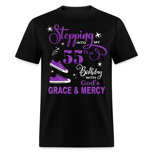 STEPPING INTO MY 55TH BIRTHDAY WITH GOD'S GRACE & MERCY UNISEX SHIRT