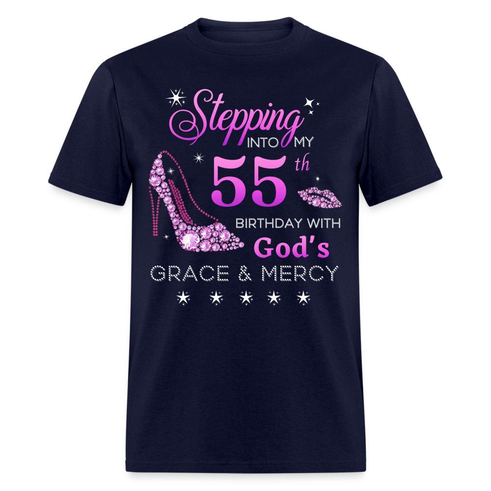 STEPPING INTO MY 55TH BIRTHDAY UNISEX SHIRT