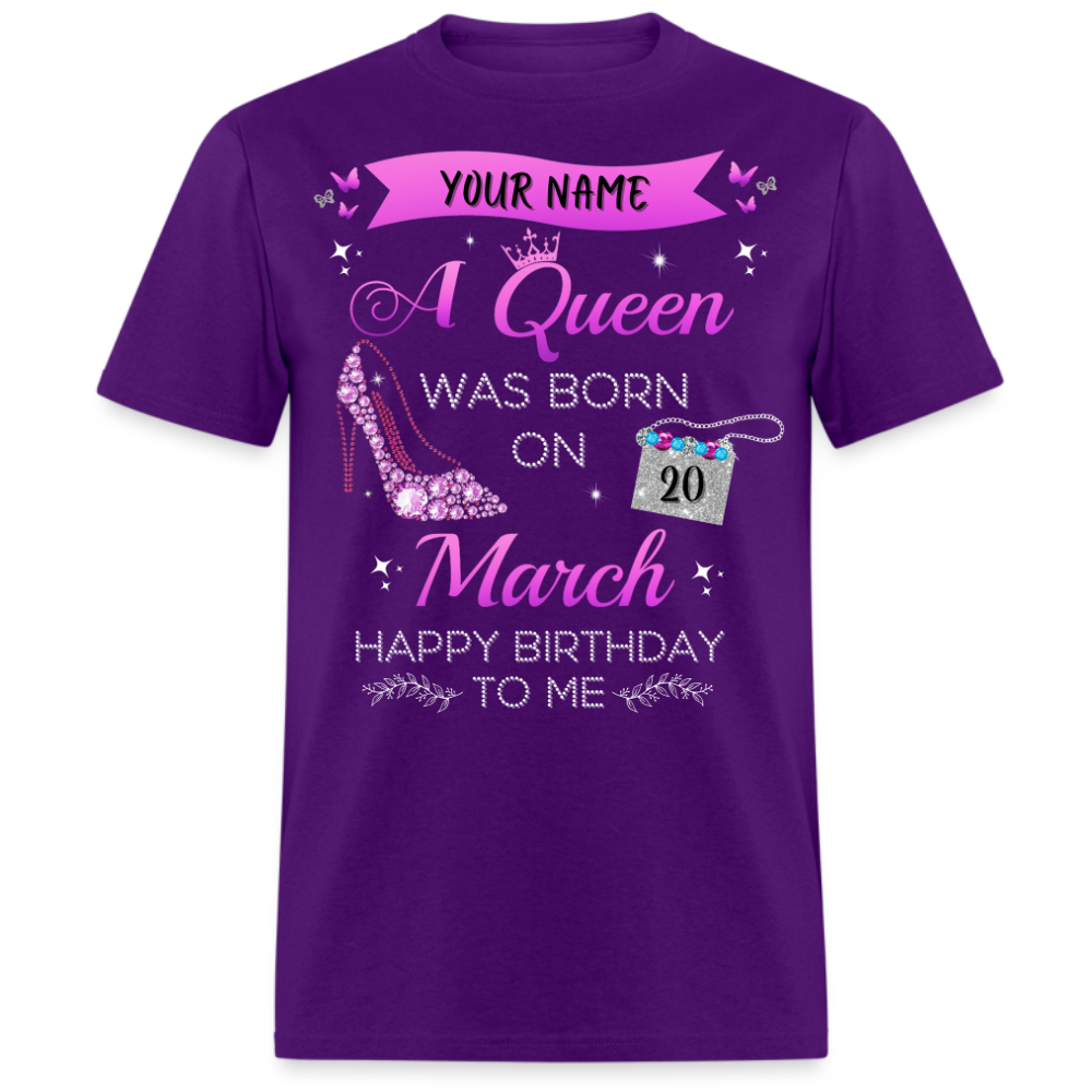 PERSONALIZABLE MARCH BIRTHDAY UNISEX SHIRT