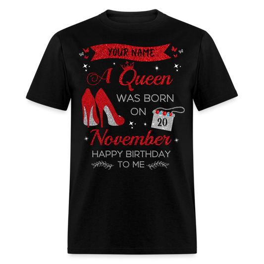 PERSONALIZABLE NOVEMBER BIRTHDAY UNISEX T-SHIRT