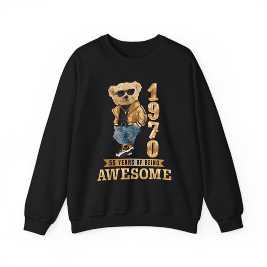 1970 55 YEARS OF BEING AWESOME HEAVY BLEND SWEATSHIRT