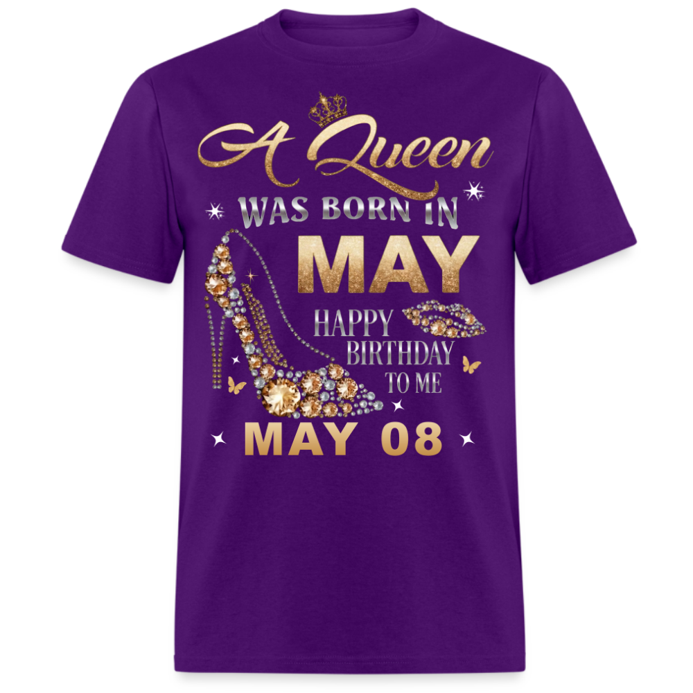 A QUEEN WAS BORN ON MAY 8TH UNISEX SHIRT