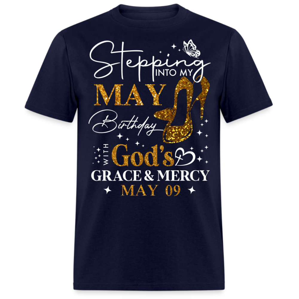 STEPPING INTO MY MAY 09 BIRTHDAY UNISEX SHIRT