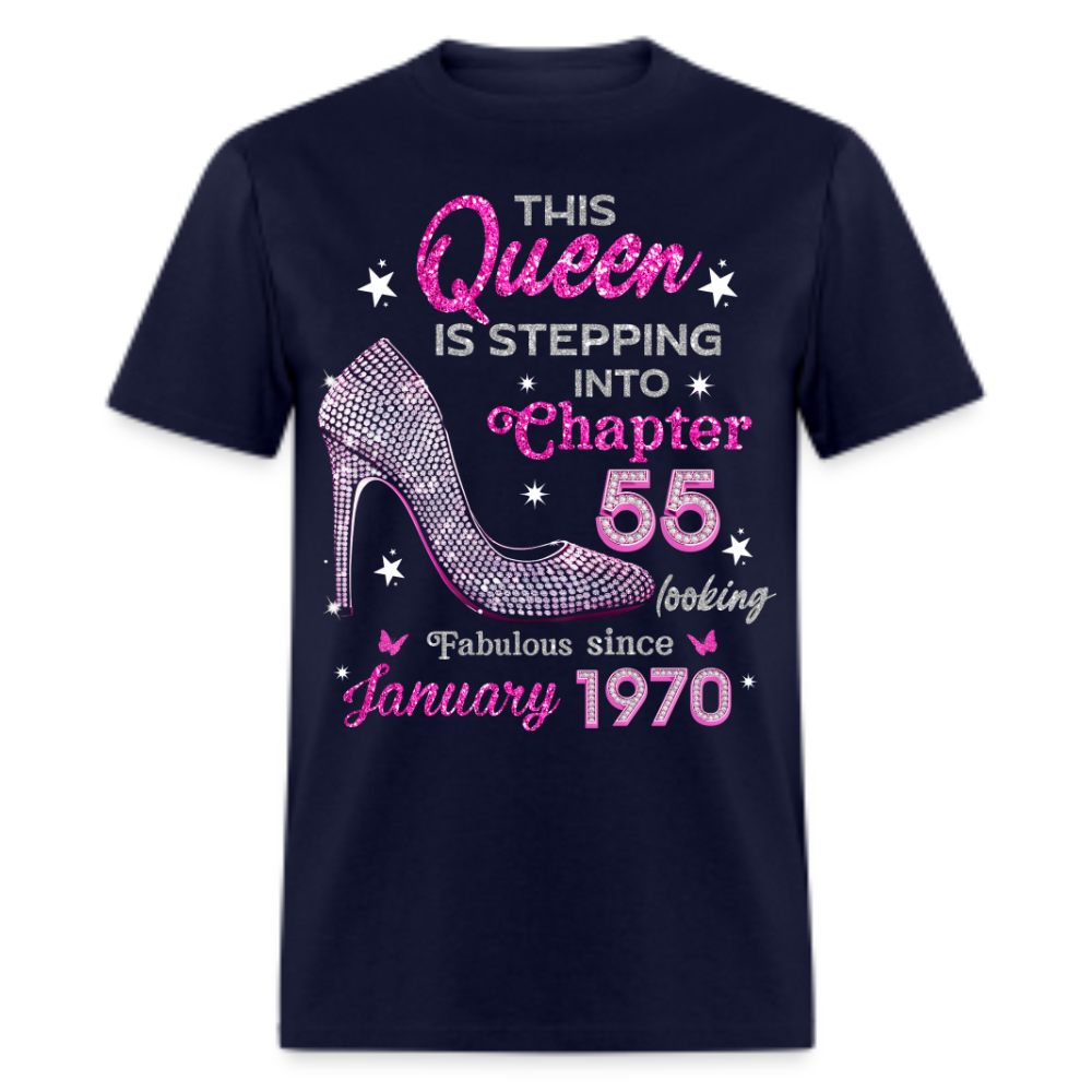 QUEEN STEPPING INTO CHAPTER 55 SINCE JANUARY 1970 UNISEX SHIRT