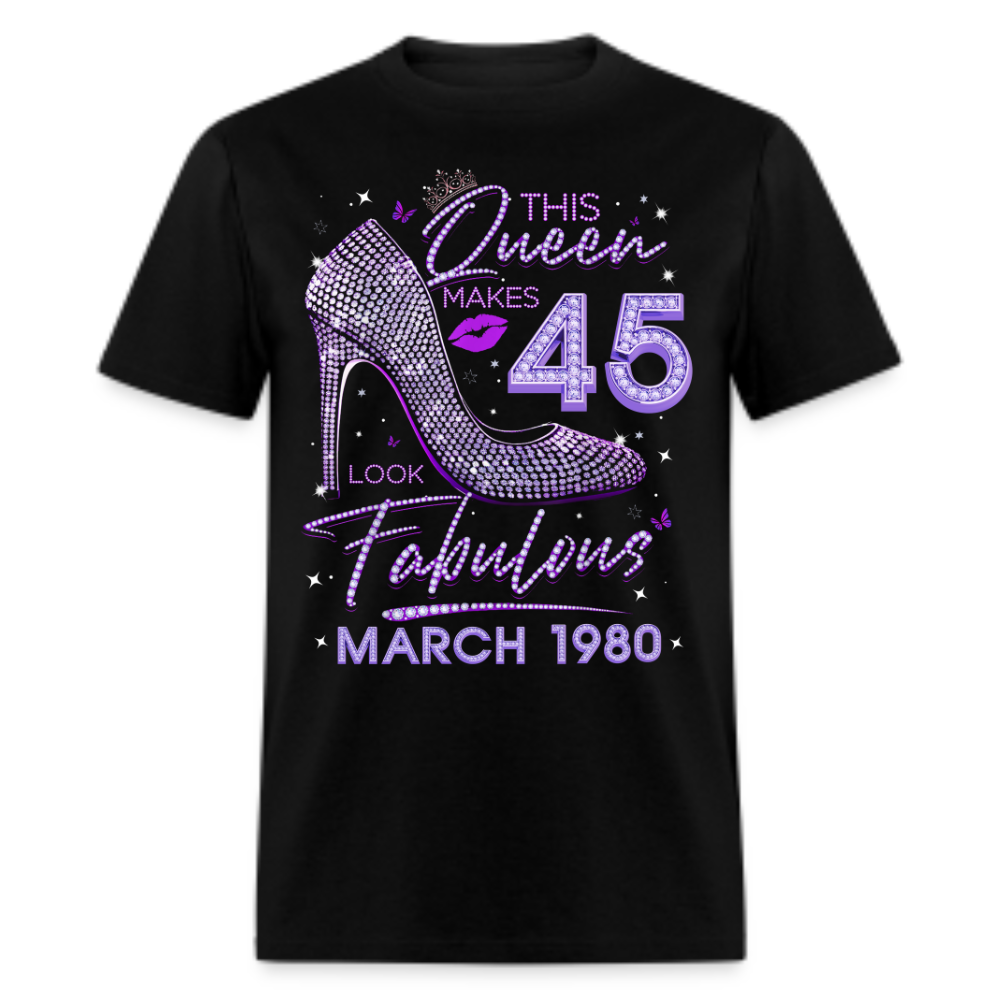 QUEEN 45 FABULOUS MARCH 1980 UNISEX SHIRT