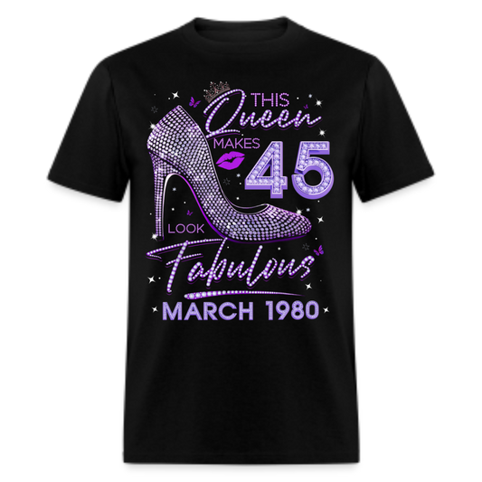 QUEEN 45 FABULOUS MARCH 1980 UNISEX SHIRT