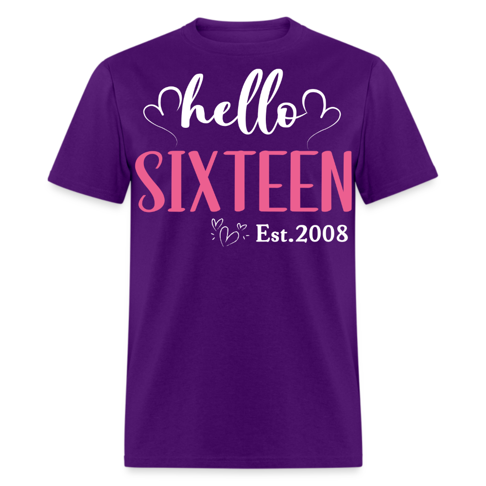 HELLO SIXTEEN EST.2008 UNISEX SHIRT